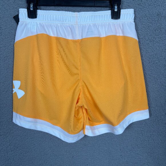 Under Armour Womens Standard Baseline 6" Basketball Short Orange/White Small NWT - Picture 4 of 12